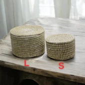 T.Concept Dekoratif Dayanıklı Burgu Desenli Çok Amaçlı Hasır Sepet Küçük Boy (S) - 5