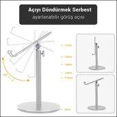MÜHLEN GL083 - Gümüş Katlanabilir, Taşınabilir ve Evrensel Telefon/Tablet Standı - 4
