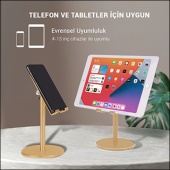 MÜHLEN GL083 - Gold Katlanabilir, Taşınabilir ve Evrensel Telefon/Tablet Standı - 2