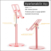 MÜHLEN GL083 - Rose Gold Katlanabilir, Taşınabilir ve Evrensel Telefon/Tablet Standı - 2