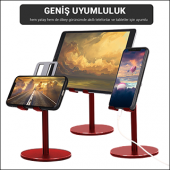 MÜHLEN GL083 - Kırmızı Katlanabilir, Taşınabilir ve Evrensel Telefon/Tablet Standı - 2