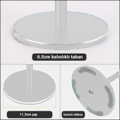 MÜHLEN GL083 - Gümüş Katlanabilir, Taşınabilir ve Evrensel Telefon/Tablet Standı - 7