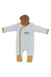 Ecocotton Organik Pamuk Unisex Bebek Tulum - Dodo Beyaz - 1