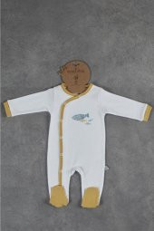 Ecocotton Organik Pamuk Unisex Bebek Tulum - Dodo Beyaz - 2