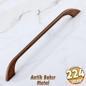 Meriç 224 mm - 22.4 cm Eskitme Antik Bakır Metal Mobilya Mutfak Dolabı Dolap Kulpu Kulbu Kulpları - 1