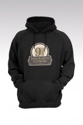 Harry Potter 61 Siyah Kapşonlu Sweatshirt - Hoodie - 1