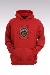 Cleveland 42 Kırmızı Kapşonlu Sweatshirt - Hoodie - 1