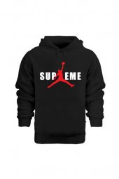 Aır Jordan 21 , Basketbol Baskılı Unısex Siyah Hoodie - 1