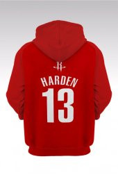 Houston Rockets James Harden 63 Kırmızı Kapşonlu Sweatshirt - Hoodie - 2