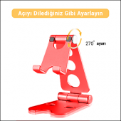 MÜHLEN GL059 - Kırmızı Katlanabilir, Taşınabilir ve Evrensel Telefon/Tablet Standı - 3