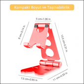 MÜHLEN GL059 - Kırmızı Katlanabilir, Taşınabilir ve Evrensel Telefon/Tablet Standı - 5