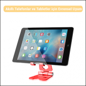MÜHLEN GL059 - Kırmızı Katlanabilir, Taşınabilir ve Evrensel Telefon/Tablet Standı - 8