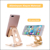 MÜHLEN GL059 - Gold Katlanabilir, Taşınabilir ve Evrensel Telefon/Tablet Standı - 1