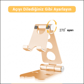 MÜHLEN GL059 - Gold Katlanabilir, Taşınabilir ve Evrensel Telefon/Tablet Standı - 2