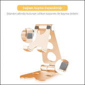 MÜHLEN GL059 - Gold Katlanabilir, Taşınabilir ve Evrensel Telefon/Tablet Standı - 3