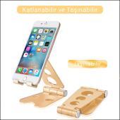 MÜHLEN GL059 - Gold Katlanabilir, Taşınabilir ve Evrensel Telefon/Tablet Standı - 6