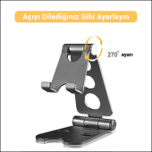 MÜHLEN GL059 - Siyah Katlanabilir, Taşınabilir ve Evrensel Telefon/Tablet Standı - 2