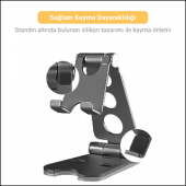 MÜHLEN GL059 - Siyah Katlanabilir, Taşınabilir ve Evrensel Telefon/Tablet Standı - 3