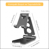 MÜHLEN GL059 - Siyah Katlanabilir, Taşınabilir ve Evrensel Telefon/Tablet Standı - 5