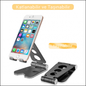 MÜHLEN GL059 - Siyah Katlanabilir, Taşınabilir ve Evrensel Telefon/Tablet Standı - 6