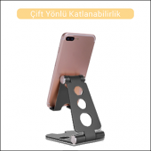 MÜHLEN GL059 - Siyah Katlanabilir, Taşınabilir ve Evrensel Telefon/Tablet Standı - 7