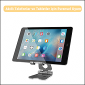 MÜHLEN GL059 - Siyah Katlanabilir, Taşınabilir ve Evrensel Telefon/Tablet Standı - 8