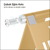 MÜHLEN GL088 - Gold Katlanabilir, Taşınabilir ve Evrensel Telefon/Tablet Standı - 4