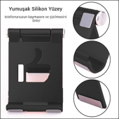 MÜHLEN GL088 - Siyah Katlanabilir, Taşınabilir ve Evrensel Telefon/Tablet Standı - 7