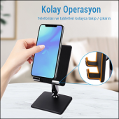 MÜHLEN GL0133 Evrensel, Ayarlanabilir, Katlanabilir Telefon/Tablet Standı - 7