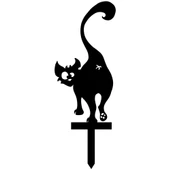 Bahçe Dekoru Lazer Kesim Bahçe Süsü Kedi Bahçe Kazığı - 3