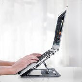 MÜHLEN GL0129 - Koyu Gri Ergonomik Taşınabilir Alüminyum Dizüstü Bilgisayar Standı - 5