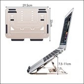 MÜHLEN GL0129 - Champagne Gold Ergonomik Taşınabilir Alüminyum Dizüstü Bilgisayar Standı - 1