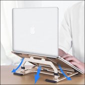 MÜHLEN GL0129 - Champagne Gold Ergonomik Taşınabilir Alüminyum Dizüstü Bilgisayar Standı - 3