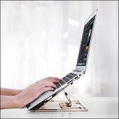 MÜHLEN GL0129 - Champagne Gold Ergonomik Taşınabilir Alüminyum Dizüstü Bilgisayar Standı - 4