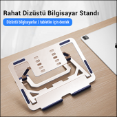 MÜHLEN GL0129 - Champagne Gold Ergonomik Taşınabilir Alüminyum Dizüstü Bilgisayar Standı - 6