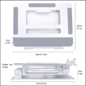 MÜHLEN D-GL0124 Ayarlanabilir Ergonomik Alüminyum Dizüstü Bilgisayar Standı - 5
