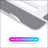 MÜHLEN D-GL0124 Ayarlanabilir Ergonomik Alüminyum Dizüstü Bilgisayar Standı - 6