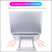 MÜHLEN D-GL0124 Ayarlanabilir Ergonomik Alüminyum Dizüstü Bilgisayar Standı - 7