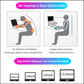 MÜHLEN D-GL0124 Ayarlanabilir Ergonomik Alüminyum Dizüstü Bilgisayar Standı - 8