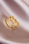 Gold Renk Metal Ayarlamalı Kadın Yüzük - TJ-BYK1558 - 2