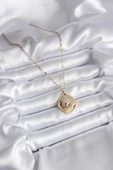 316L Çelik Gold Renk Zirkon Taşlı Puma Model Kadın Kolye - TJ-BKO8178 - 2