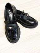 Siyah Rugan Tek Taş Loafer Ayakkabı - 3