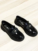 Siyah Rugan Tek Taş Loafer Ayakkabı - 2