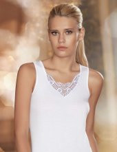 Şahinler B011 Bayan Geniş Askılı Önü Güpürlü Ribana Atlet thumbnail 2