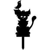Lazer Kesim Süs Eşyaları Metal Kedi Bahçe Dekoru - 3
