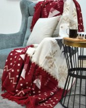 Aksu Emilia Çift Taraflı Tek Kişilik Pamuklu Battaniye 150x200 - 1