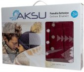 Aksu Emilia Çift Taraflı Tek Kişilik Pamuklu Battaniye 150x200 - 4