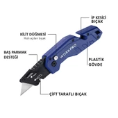 WORKPRO WP211008 Profesyonel Katlanır Çok Amaçlı Rötuş Maket Bıçağı + 10 Adet Yedek Bıçak thumbnail 3