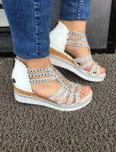 Mammamia D20YS-1315 Taşlı Bayan Sandalet - 6