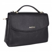 Bagacar Motto 1344 Bayan Çapraz El ve Omuz Çantası Siyah - 2